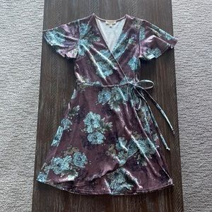 Monteau velvet floral dress